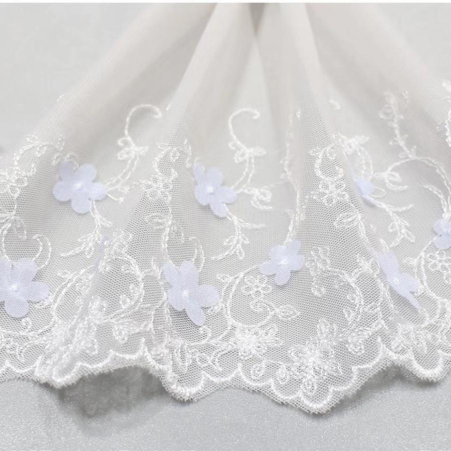 チュール チュールリボン リボン 幅広 手芸用 レース生地 刺繍 レーステープ パイピングテープ 花柄 手作り ハンドメイド diy 幅約15cm 単位4m B284 |  | 05