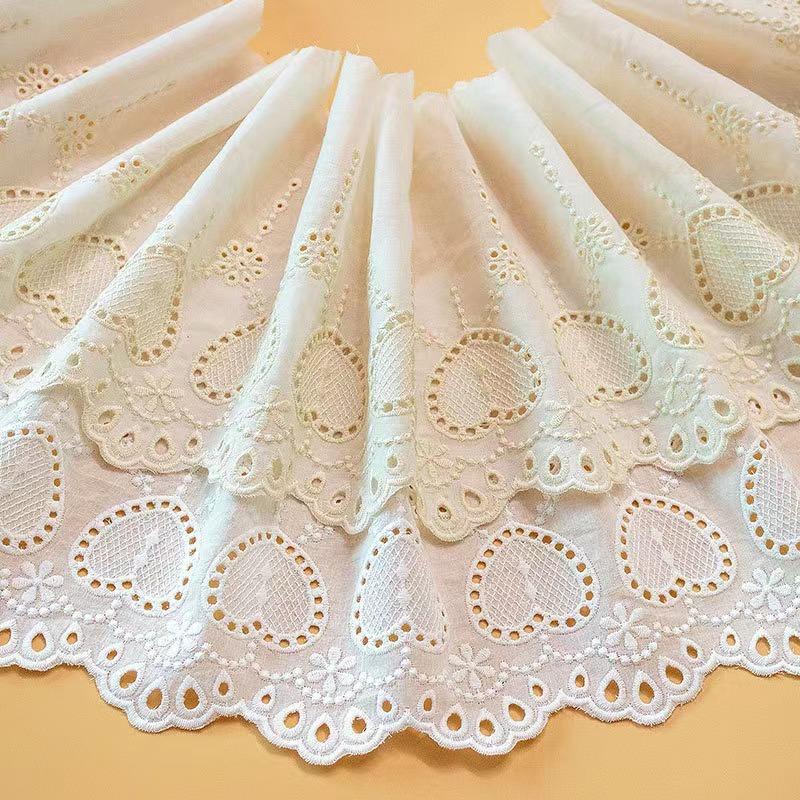 綿レース 幅広 手芸用 手芸 レース生地 刺繍 レース 布 レーステープ パイピングテープ 花柄 手作り ハンドメイド diy 幅約18cm 単位2m B288 |  | 03