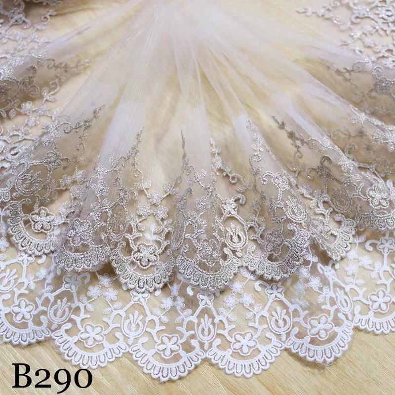 チュール チュールリボン リボン 幅広 手芸用 レース生地 刺繍 レーステープ パイピングテープ 花柄 手作り ハンドメイド diy 幅約17cm 単位2m B290 | 