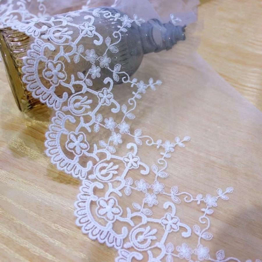 チュール チュールリボン リボン 幅広 手芸用 レース生地 刺繍 レーステープ パイピングテープ 花柄 手作り ハンドメイド diy 幅約17cm 単位2m B290 |  | 01