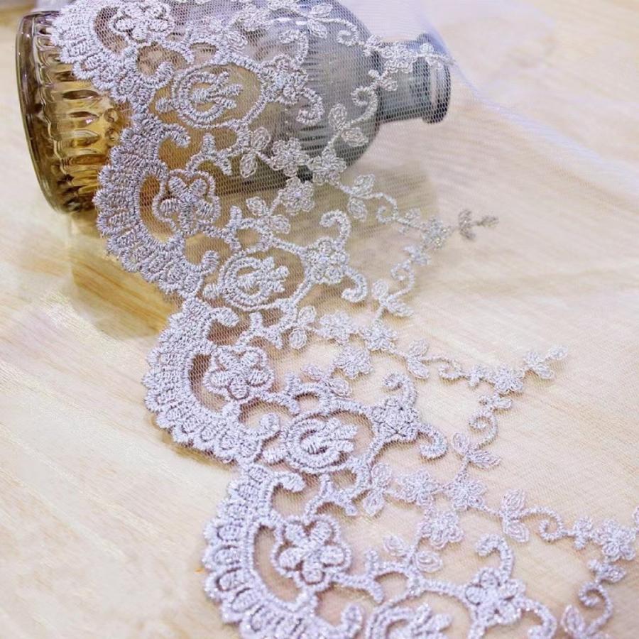 チュール チュールリボン リボン 幅広 手芸用 レース生地 刺繍 レーステープ パイピングテープ 花柄 手作り ハンドメイド diy 幅約17cm 単位2m B290 |  | 02