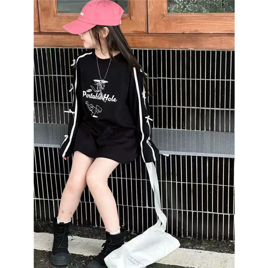 キッズ 子供服 Tシャツ ダンスウエア サイドライン トップス ロングTシャツ ダンストップス キッズロンT 女の子の服 女の子洋服 KUGA075(2色120-170) |  | 07