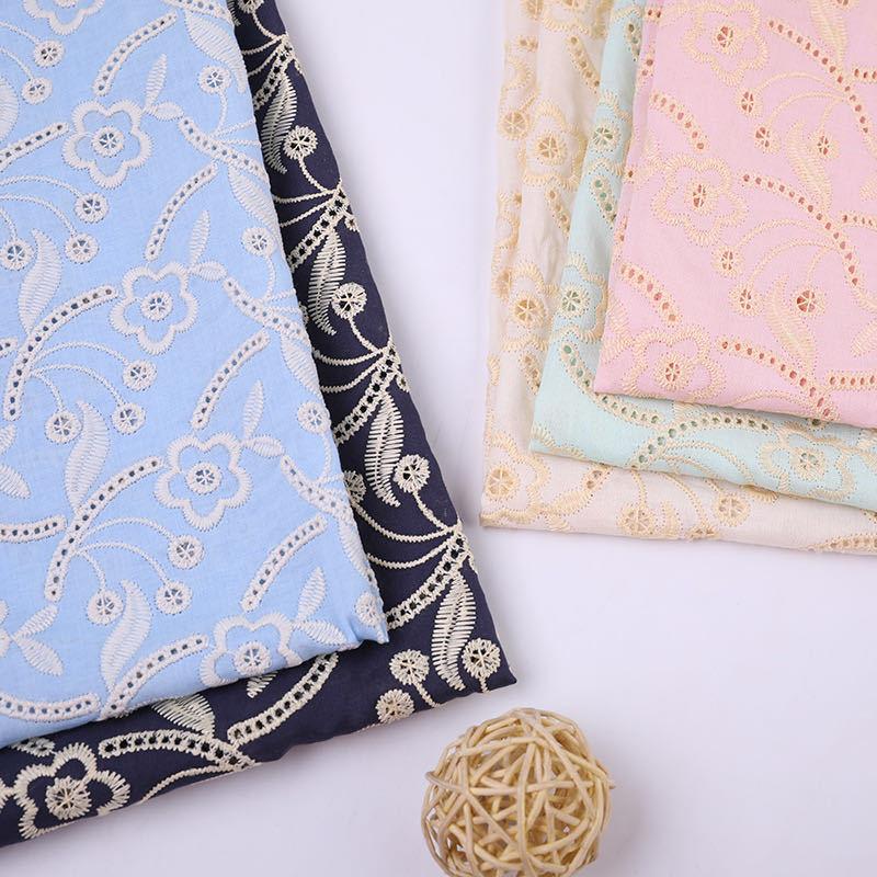 レース生地 マスク用生地 綿100% L041 カット 花柄 刺繍 コットンレース ワークレース120cm*30cm |  | 01