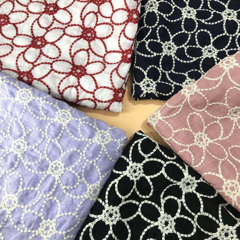 レース生地 マスク用生地 綿100% L043 カット 花柄 刺繍 コットンレース ワークレース125cm*45cm | 