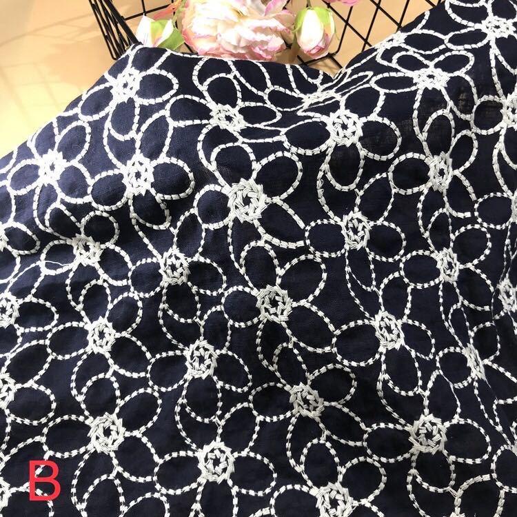 レース生地 マスク用生地 綿100% L043 カット 花柄 刺繍 コットンレース ワークレース125cm*45cm |  | 02