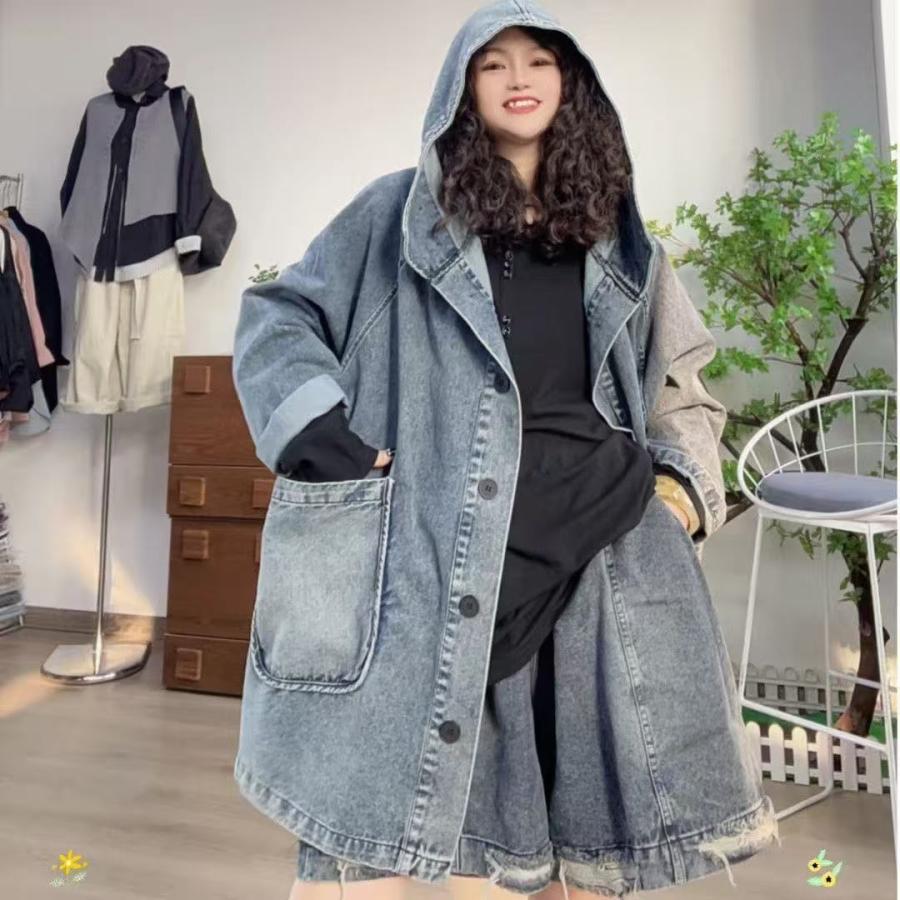 デニムコート レディース ジャケット 長袖 春秋 大きいサイズ アウター