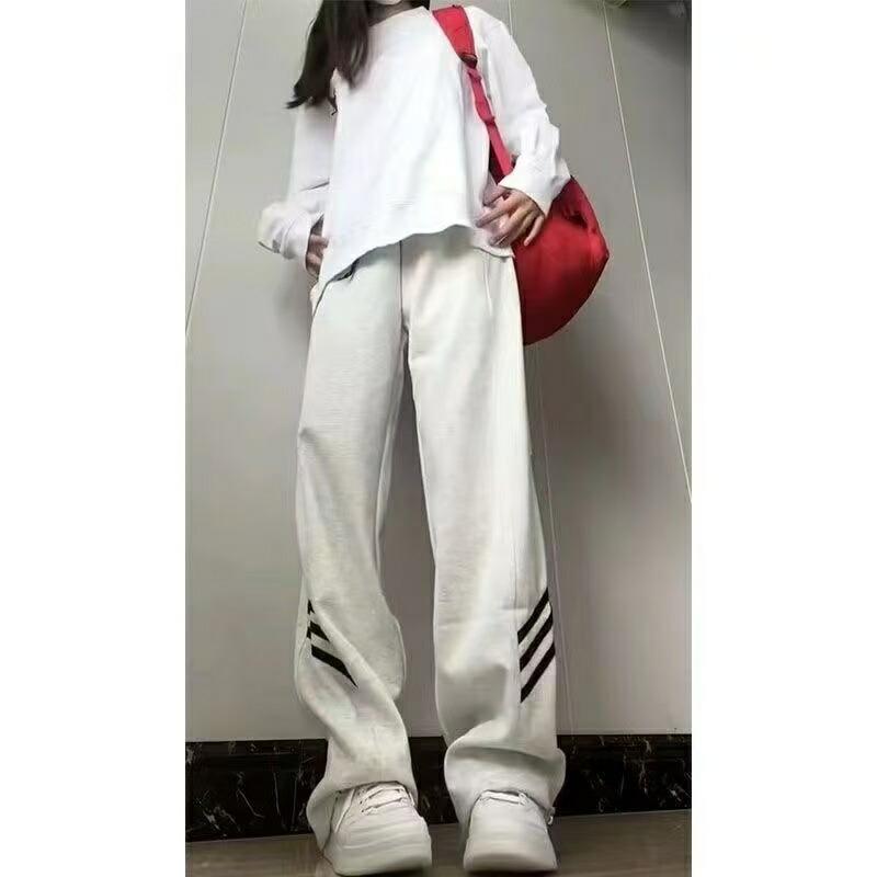 ワイドパンツ レディース 春 秋 大きいサイズ サイドライン シンプル ウエストゴム イージーパンツ スポーツウエア 大きいサイズ ゆったり LPFA094(2色S-4XL) |  | 05