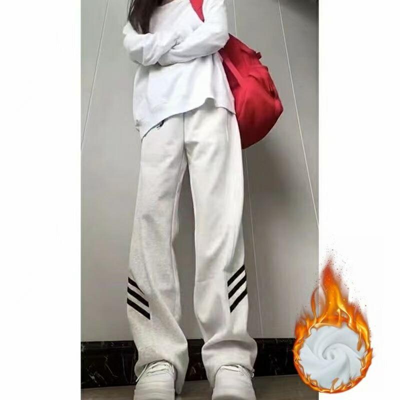 ワイドパンツ レディース 春 秋 大きいサイズ サイドライン シンプル ウエストゴム イージーパンツ スポーツウエア 大きいサイズ ゆったり LPFA094(2色S-4XL) |  | 08