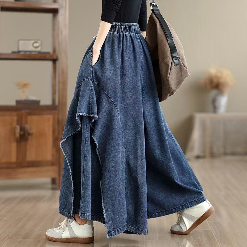 デニム スカート レディース 春 秋 春服 秋服 大きいサイズ ボトムス ロングスカート デニムスカート フレア デート 着回し 体型カバー LPHA008(L-3XL) |  | 04