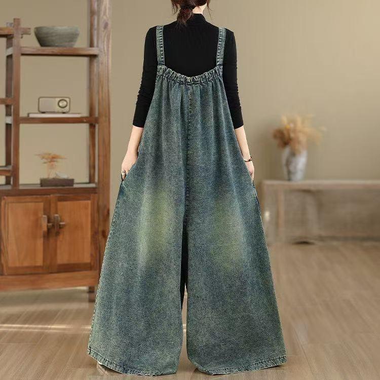 デニム サロペット レディース オーバーオール ワイドパンツ オールインワン 大きいサイズ 吊りパンツ デニムパンツ 春 夏 秋 冬 LPHA010(L-3XL) |  | 05