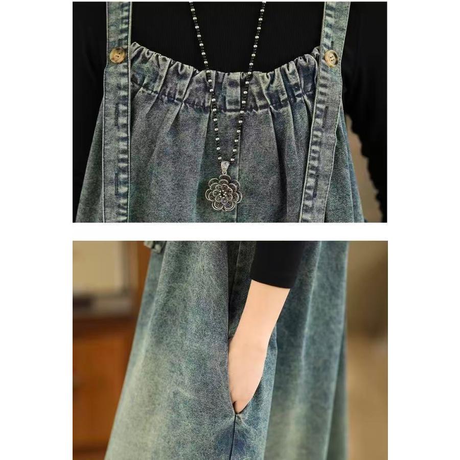 デニム サロペット レディース オーバーオール ワイドパンツ オールインワン 大きいサイズ 吊りパンツ デニムパンツ 春 夏 秋 冬 LPHA010(L-3XL) |  | 08