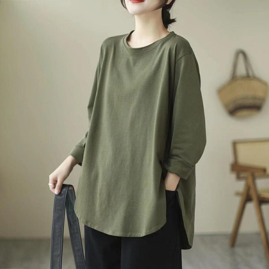 チュニック レディース プルオーバー トップス トレーナー 長袖 カットソー 体型カバー ゆったり 無地 春 秋 冬 大きいサイズ 部屋着 LUFA165(3色L-4XL) |  | 03