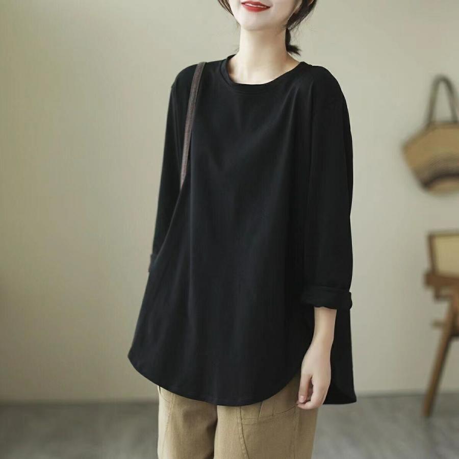 チュニック レディース プルオーバー トップス トレーナー 長袖 カットソー 体型カバー ゆったり 無地 春 秋 冬 大きいサイズ 部屋着 LUFA165(3色L-4XL) |  | 04