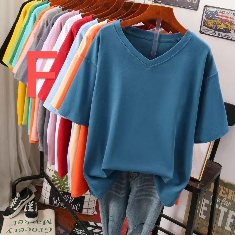 半袖tシャツ レディース トップス 半袖 tシャツ 無地 大きいサイズ カットソー 薄手 Vネック カジュアル シンプルtシャツ ゆるカットソー LUGA055(10色M-5XL) |  | 05