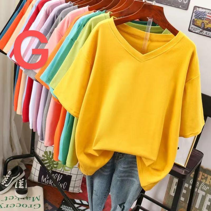 半袖tシャツ レディース トップス 半袖 tシャツ 無地 大きいサイズ カットソー 薄手 Vネック カジュアル シンプルtシャツ ゆるカットソー LUGA055(10色M-5XL) |  | 06