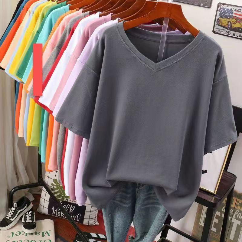 半袖tシャツ レディース トップス 半袖 tシャツ 無地 大きいサイズ カットソー 薄手 Vネック カジュアル シンプルtシャツ ゆるカットソー LUGA055(10色M-5XL) |  | 08