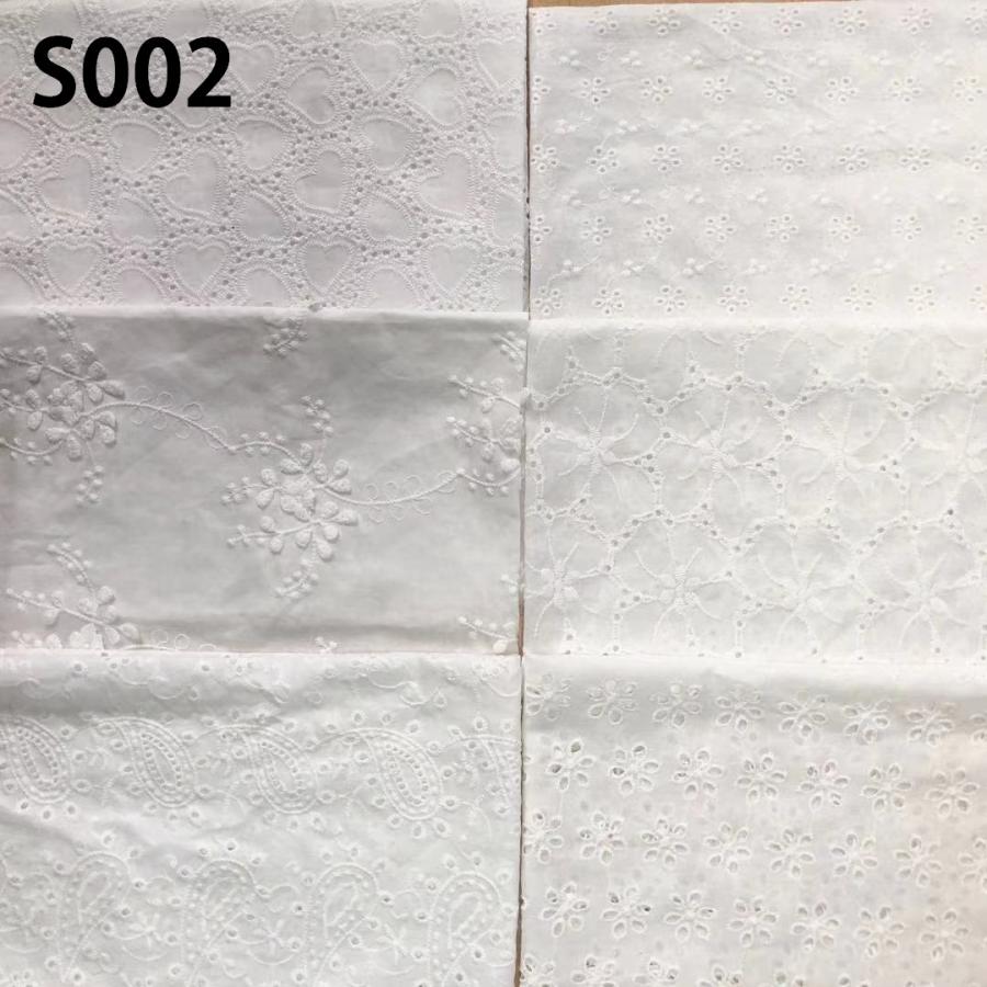 綿レース生地 マスク用生地 綿100% カット 花柄 刺繍 コットンレース ワークレース 30cm*40cm 6枚セット |  | 02