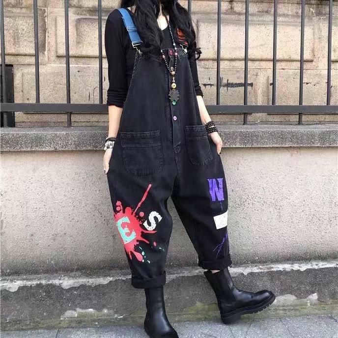 オーバーオール サルエル オールインワン サルエル アラジンパンツ デニムパンツ デニムサロペット オールシーズン 春 夏 秋 SLTD031(2色M-2XL) |  | 01