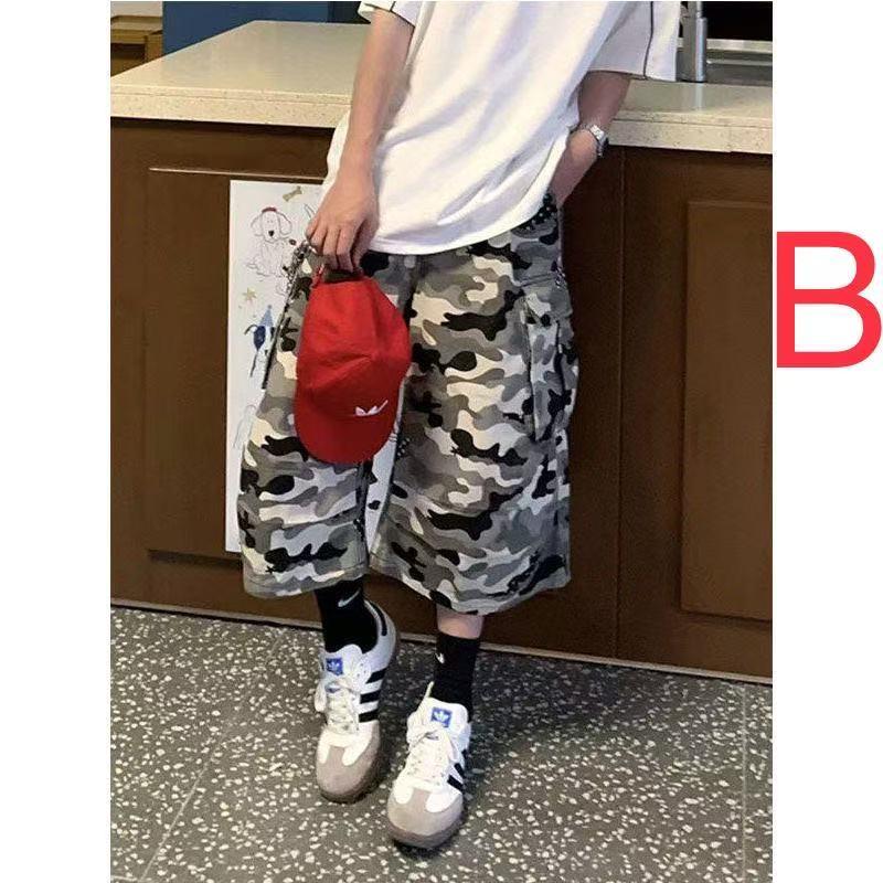 迷彩柄 カーゴパンツ レディース 七分丈 メンズ カモフラ ミリタリー ワークパンツ ゆるカジ ストリート ダンス 衣装 春 夏 短パン SLTE006(2色S-3XL) |  | 05
