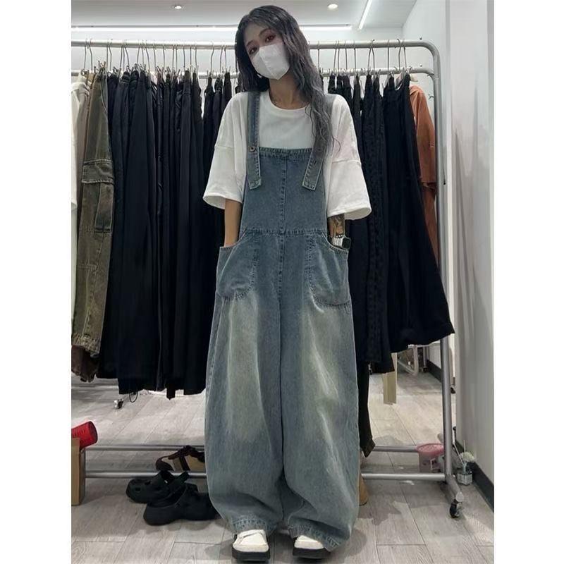 レディース オーバーオール サロペット ウォッシュ加工 デニムサロペット ワイドパンツ ポケット付き ゆったり おしゃれ シンプル ダボダボ SLTE030(S-2XL) |  | 05