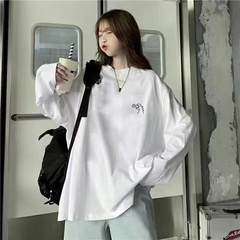 ロングTシャツ カットソー ロングT ロンT シンプル 無地レディース 大きいサイズ 無地 刺? 春秋 秋服 春服 長袖 薄手 丸首 トップス SLUC103(2色S-3XL) |  | 06