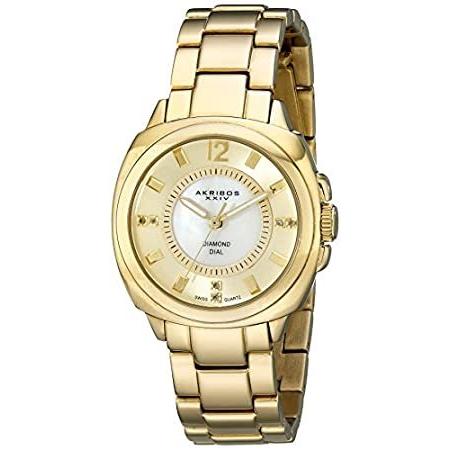 ビッグ割引 Akribos XXIV Women's AK668YG Lady Diamond Gold-Tone Bracelet Watch その他