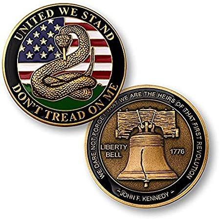 United We StandないTread On Me Liberty Bell Challenge Coin