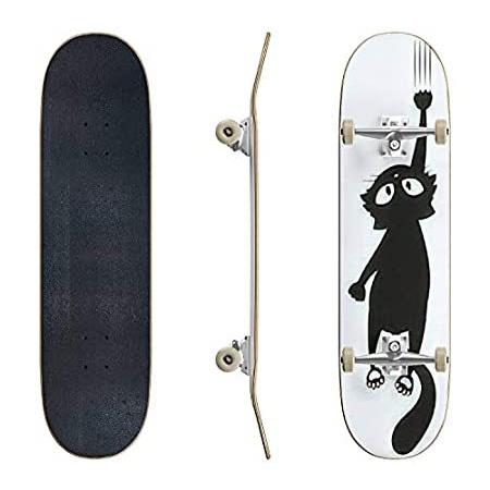 Eftowel 引っかき傷 スケートボード 黒猫 引っかき傷 カートゥーン猫の壁のシルエット カートゥーン猫の壁のシルエット クラシック 凹面 クールなスタッフティーンギフト クールなスタッフティーンギフト B0wqfmxr スケートボード ロ House8 Gift World 現金特価 の