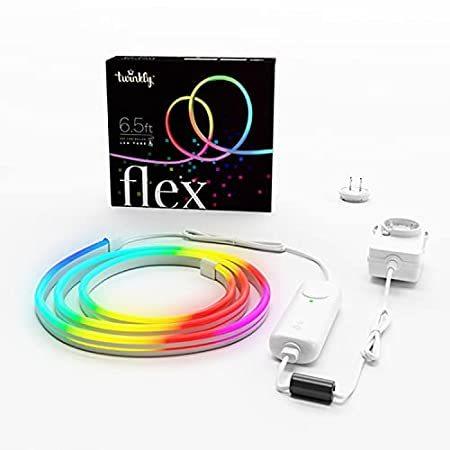 ≪超目玉★12月≫ Twinkly Flex – App-Controlled Flexible Light Tube with RGB (16 Million Colo マイクスタンド