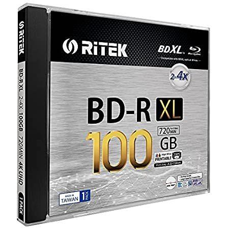 最終値下げ  BDXL XL BD-R Ritek 100GB 1パック 標準ジュエルケース付き 印刷可能なブランクディスク ホワイトインクジェットハブ 4X 3層 フロッピーディスク