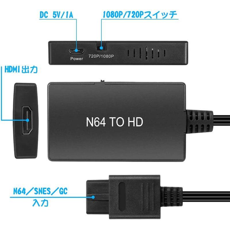 最大65%OFFクーポンN64 to HDMI ゲームキューブ 変換コンバーター N64 L#039;QECTED to SNES HDMI  変換アダプター 720P プロジェクター