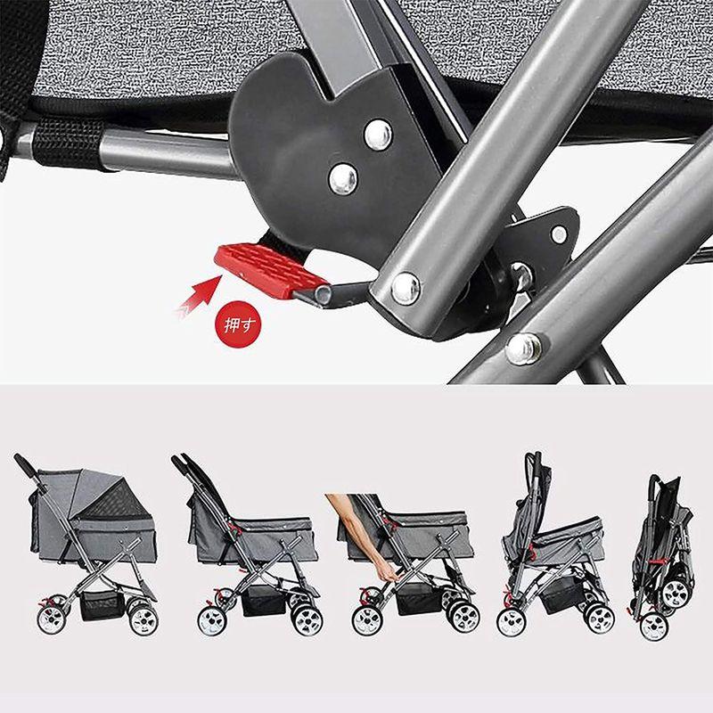 ペットカート 犬用ベビーカー 犬 猫バギー 分離型 4輪 小型犬