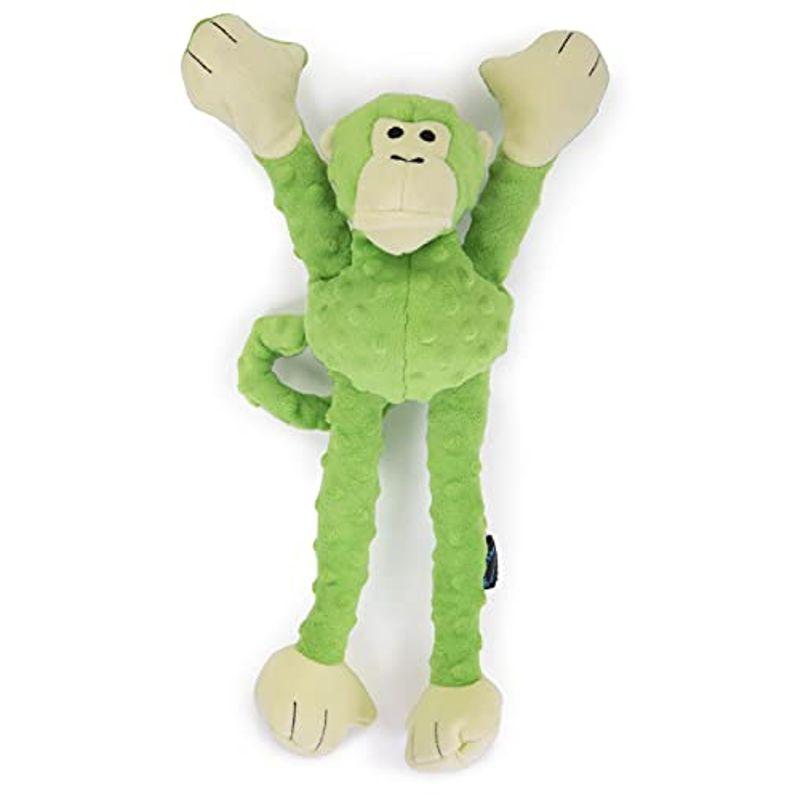 goDog Crazy Tugz Monkey Tough Plush Dog Toy with Chew Guard Technology