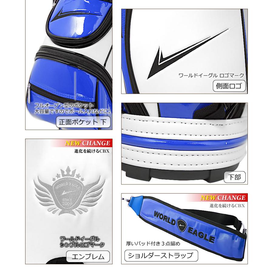 WORLD EAGLE ゴルフバッグ CBX005 ホワイトブルー キャディ WORLD EAGLE ゴルフバッグ CBX005 ホワイトブルー キャディ
