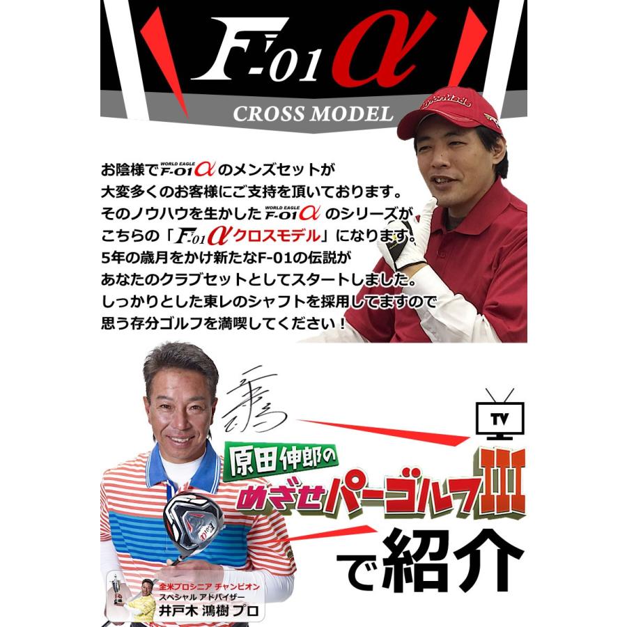 ゴルフクラブセット ワールドイーグル メンズ F-01 クロス 14点（11本）ゴルフセット キャディバッグ付 ブラック 右用 初心者 新品 爆買 | WORLD EAGLE | 14