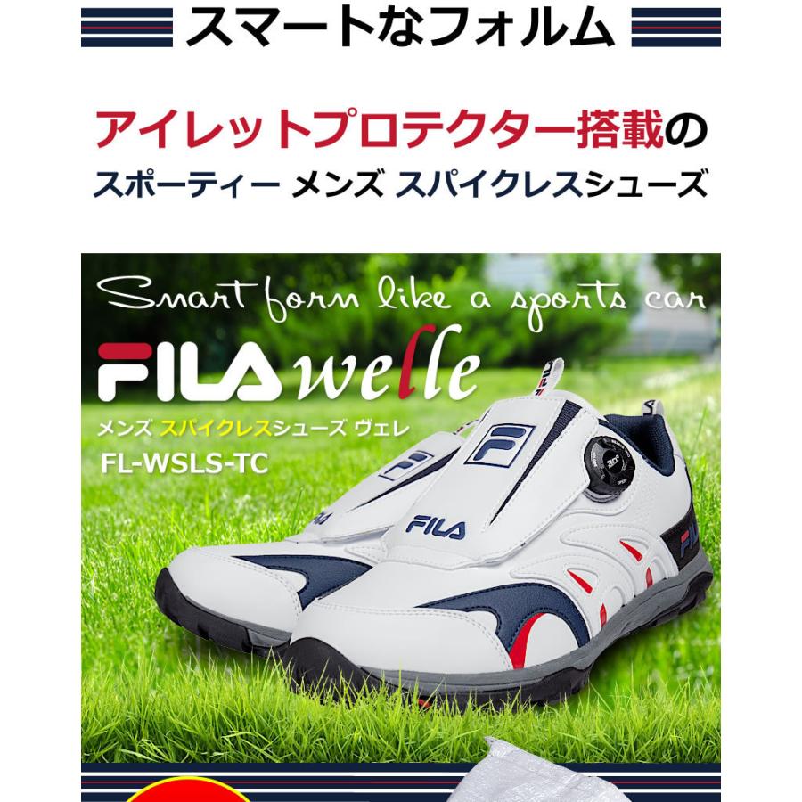 在庫一掃セール！ 数量限定 FILA メンズ ゴルフ シューズ スパイクレス スニーカー タイプ welle FL-WSLS-TC【PICK-UP】｜worldgolf｜04