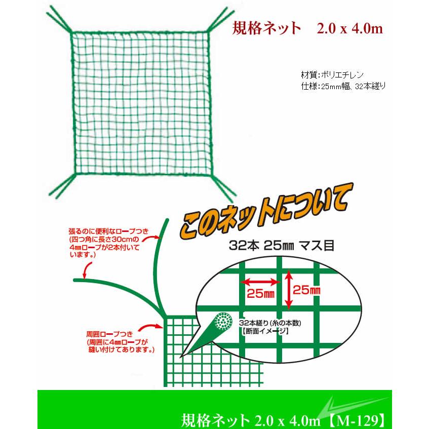 ライト 規格ネット 2.0 x 4.0m M-129 【IR】 |  | 01