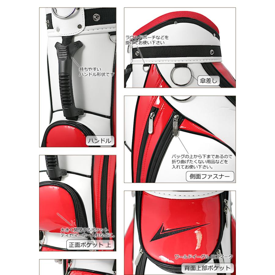 WORLD EAGLE ゴルフバッグ CBX003 ホワイトレッド キャディ WORLD EAGLE ゴルフバッグ CBX003 ホワイトレッド キャディ