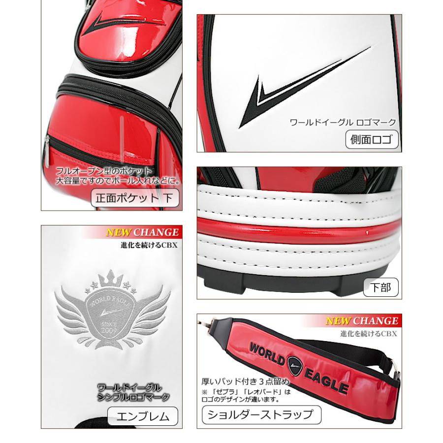 WORLD EAGLE ゴルフバッグ CBX003 ホワイトレッド キャディ WORLD EAGLE ゴルフバッグ CBX003 ホワイトレッド キャディ