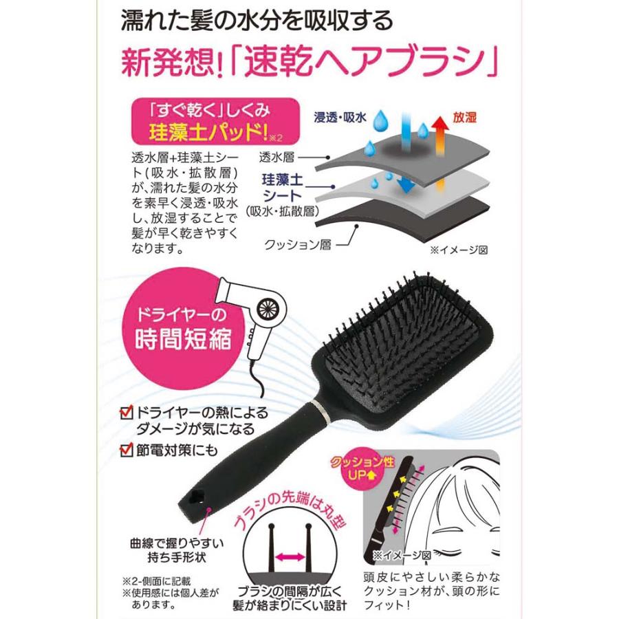 ニーズ サンファミリー】クイックドライヘアブラシ【速乾 ブラシ