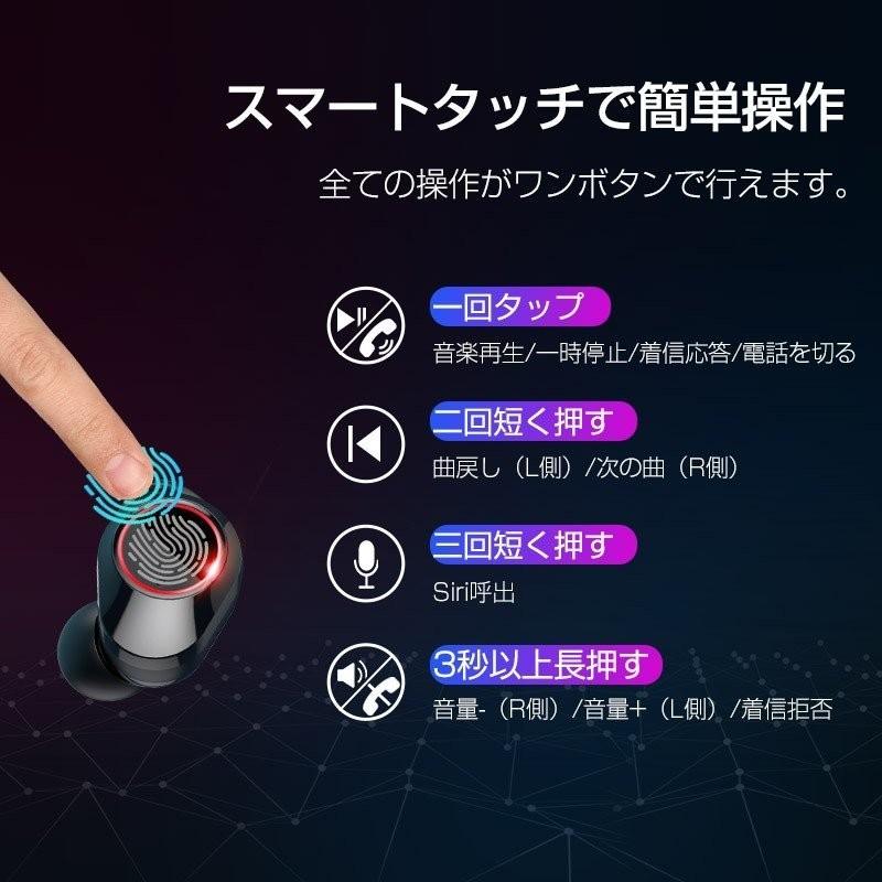 ワイヤレスイヤホン bluetooth5.0 ブルートゥースイヤホン カナル型