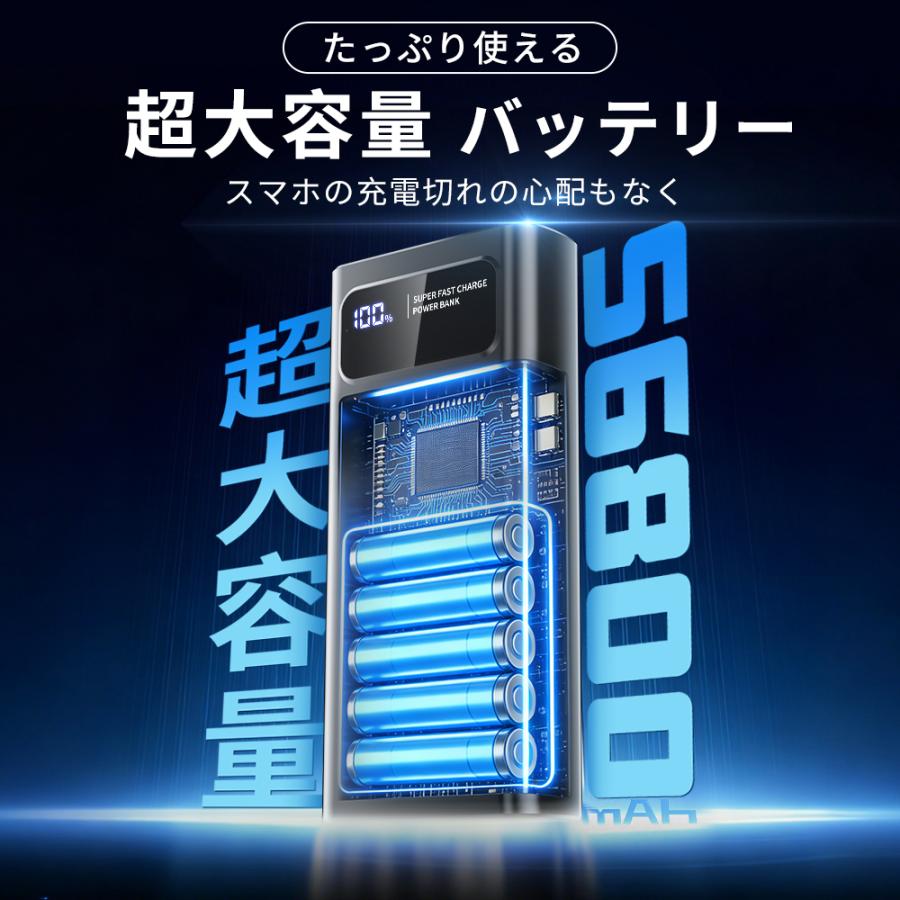 Hokonui 爆買 モバイルバッテリー 大容量 軽量 56800mAh 22.5W 急速