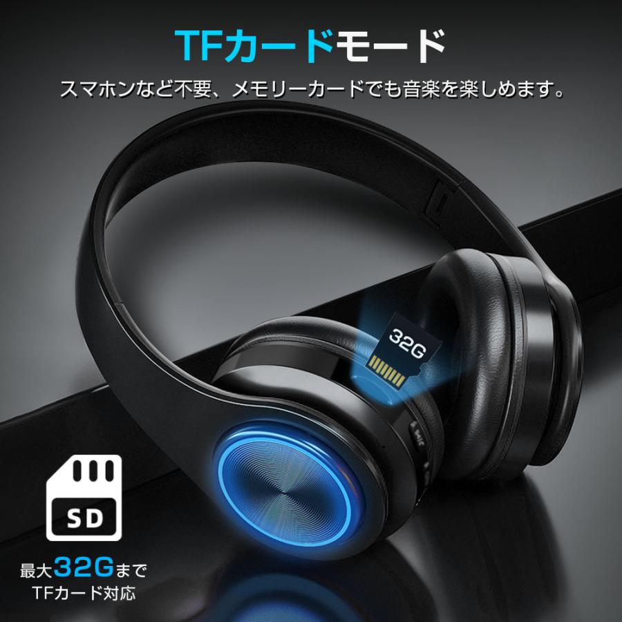ヘッドホン Bluetooth 5.2 ブームマイク付き 最大110時間再生 ワイヤレスヘッドホン ヘッドホン Bluetooth 5.2 無線 有線 SDカード