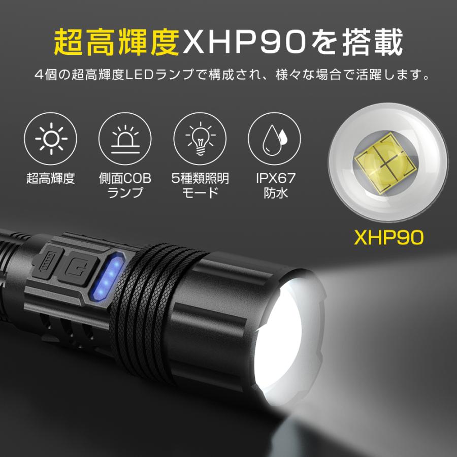 LED懐中電灯 ハンディライト COBライト 超高輝度 USB充電 充電式 LED懐中電灯 ハンディライト COBライト 超高輝度 USB充電 充電式