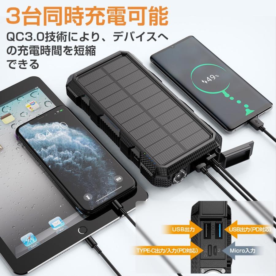 2024年最新型 緊急対策 モバイルバッテリー 大容量 40800mAh iphone用 IPX6防水 地震台風災害対策 ソーラーチャージャー PD18W 急速充電 充電器｜worldlinkshop｜10