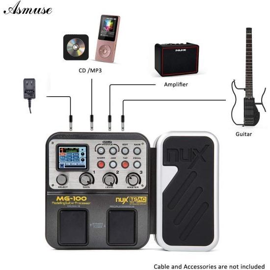 MG-100 Professional マルチエフェクトペダル プロセッサー Musical Instrument Parts 40s Record 55 Effect Mode 10 Sound Di Box エレクトリック ギター a_2