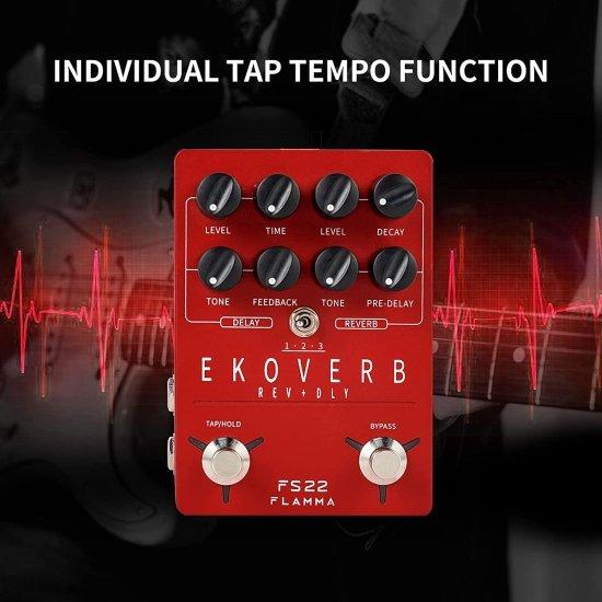 FLAMMA FS22 ステレオ ディレイ and Reverb ペダル Digital ギター エフェクトペダル with Reverse ディレイ Shimmer Reverb Tap Tempo Freeze Trail On Fun_3