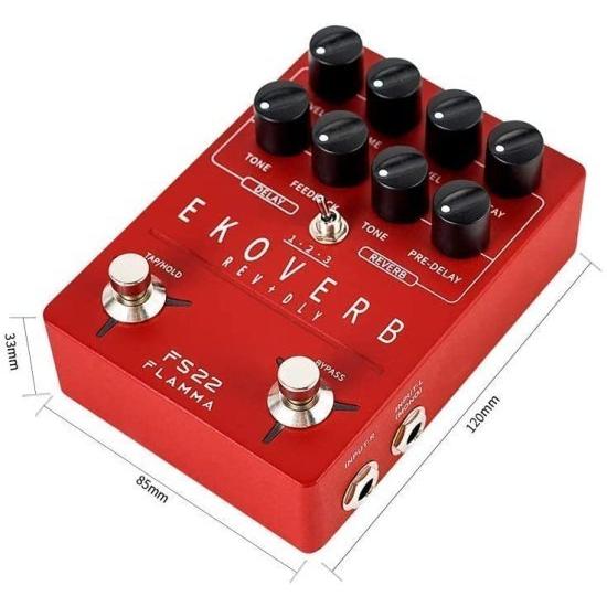 FLAMMA FS22 ステレオ ディレイ and Reverb ペダル Digital ギター エフェクトペダル with Reverse ディレイ Shimmer Reverb Tap Tempo Freeze Trail On Fun_6