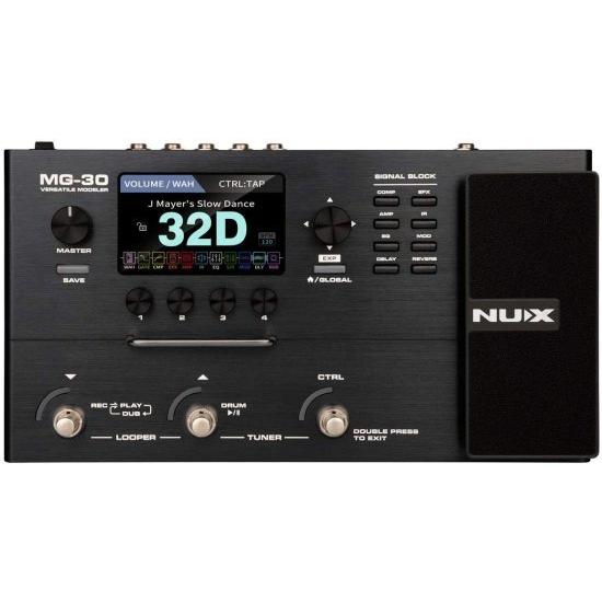 NUX MG-30 ギター マルチエフェクトペダル ギター/ベース/アコースティック アンプ モデリング， 1024 Sアンプles IRs， IR Loader， White-Box アルゴリズム，