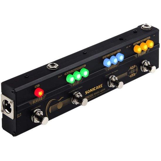 SONICAKE アコースティック ペダル ギター Effect アコースティック ペダル マルチ エフェクトs プリアンプ コーラス ディレイ Reverb アコースティック ギ